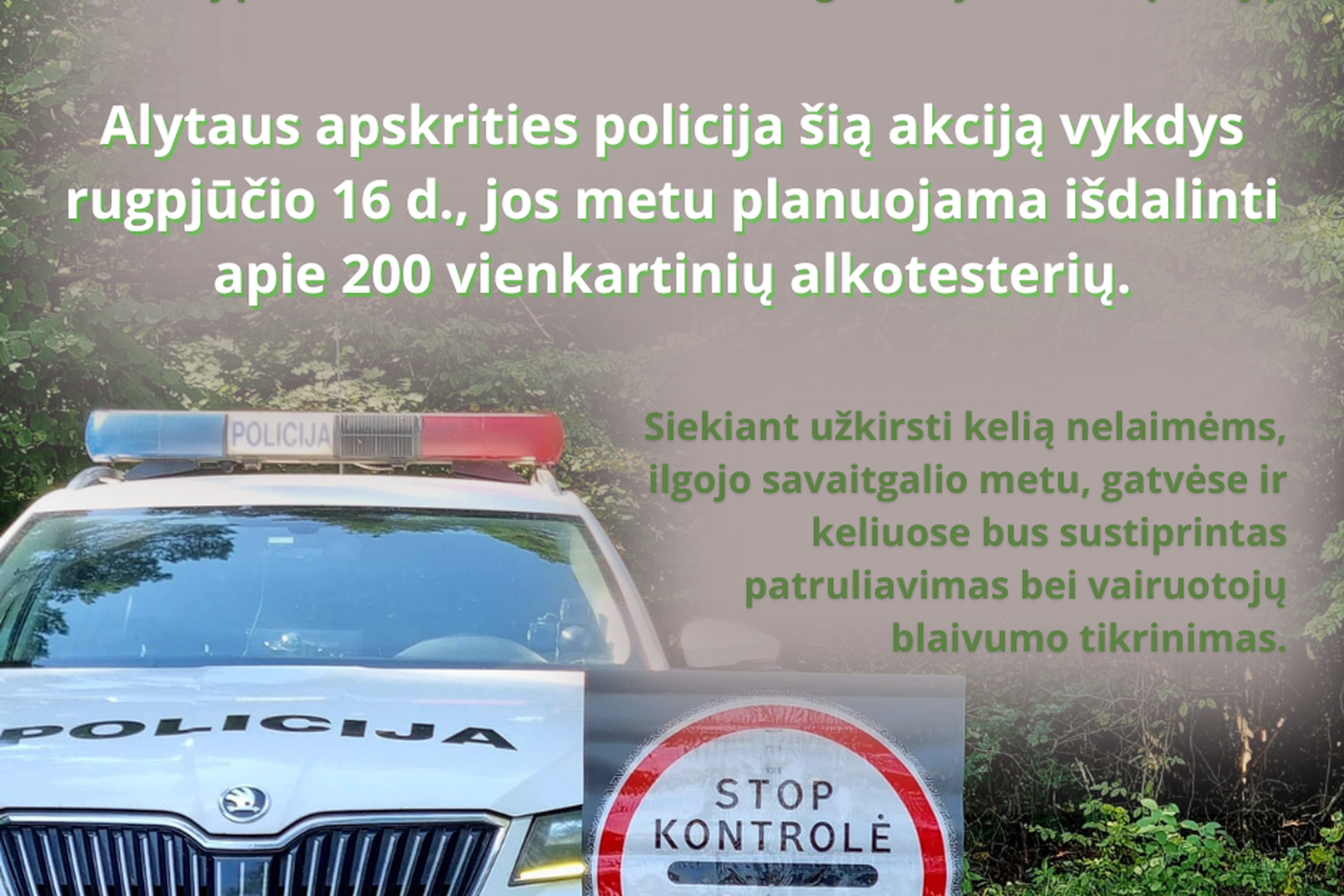 Blaivumo patikrinimo rezultatai