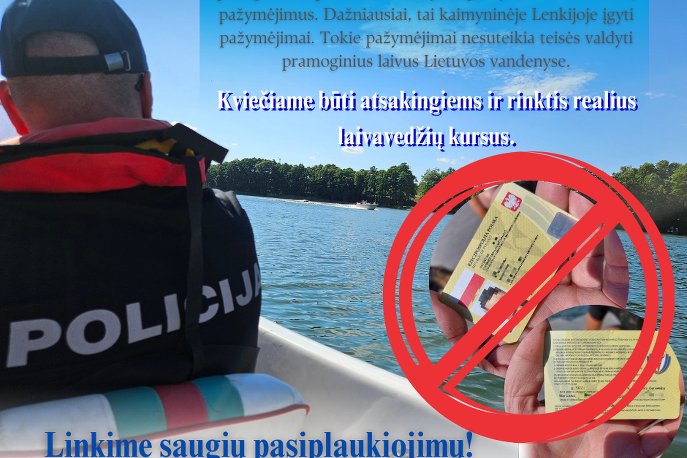 Informacinis pranešimas dėl laivavedžių pažymėjimų